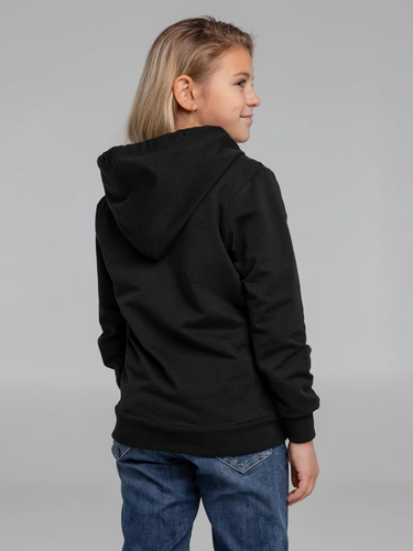Толстовка с капюшоном детская Kirenga Kids, черная Толстовка с капюшоном детская Kirenga Kids, черная