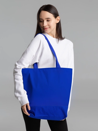 Сумка для покупок на молнии Shopaholic Zip, синяя Сумка для покупок на молнии Shopaholic Zip, синяя