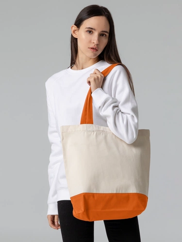 Холщовая сумка Shopaholic, оранжевая Холщовая сумка Shopaholic, оранжевая