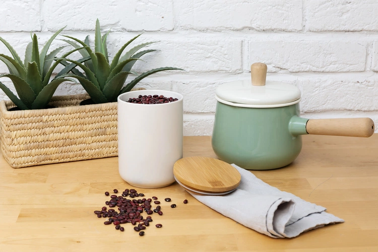 Банка для хранения Bambic с бамбуковой крышкой Банка для хранения Bambic с бамбуковой крышкой