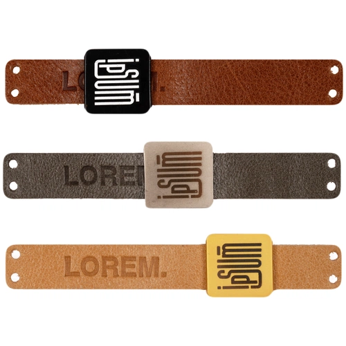 Лейбл кожаный Gimel, S, бежевый Лейбл кожаный Gimel, S, бежевый