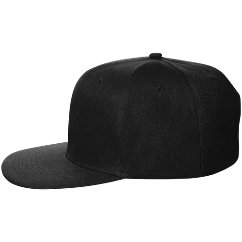 Бейсболка Snapback с прямым козырьком, черная Бейсболка Snapback с прямым козырьком, черная