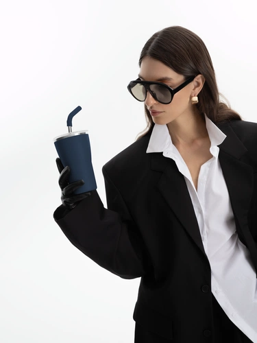 Термостакан Sapporo без логотипа, темно-синий Термостакан Sapporo без логотипа, темно-синий