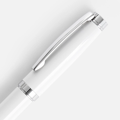 Ручка шариковая Letra Chrome, глянцевая, белая Ручка шариковая Letra Chrome, глянцевая, белая