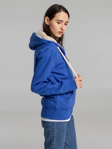 Толстовка унисекс на молнии Sherpa 280, ярко-синяя Толстовка унисекс на молнии Sherpa 280, ярко-синяя