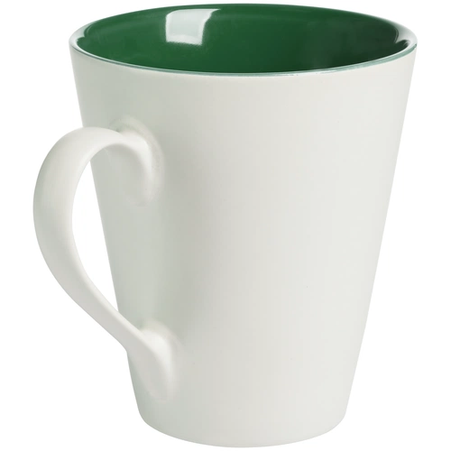 Кружка New Bell матовая, белая с зеленым Кружка New Bell матовая, белая с зеленым