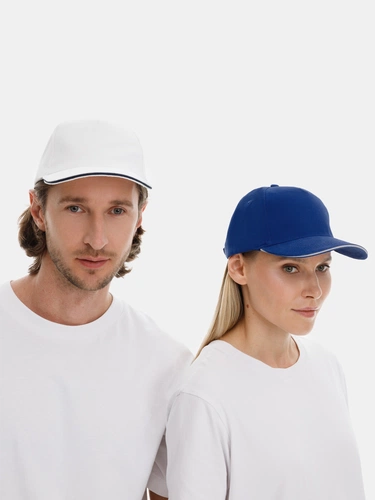 Бейсболка Long Beach, ярко-синяя с белым Бейсболка Long Beach, ярко-синяя с белым