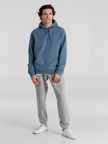 Толстовка с капюшоном унисекс King, серо-синяя Толстовка с капюшоном унисекс King, серо-синяя