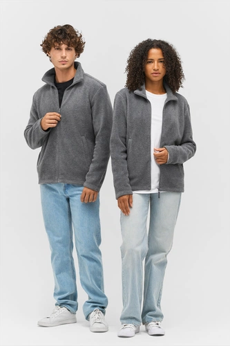 Куртка флисовая унисекс Nitro, серый меланж Куртка флисовая унисекс Nitro, серый меланж