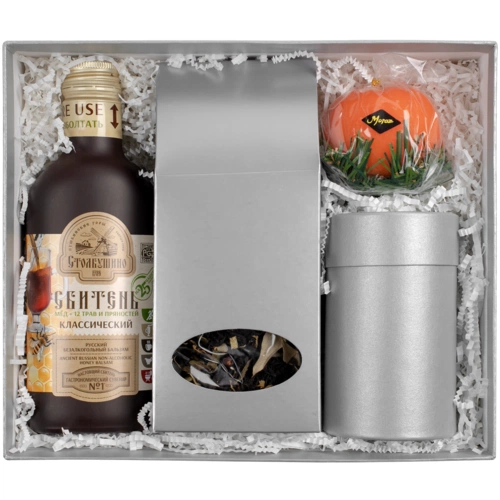 Коробка «Новогодняя история», серебристая Коробка «Новогодняя история», серебристая