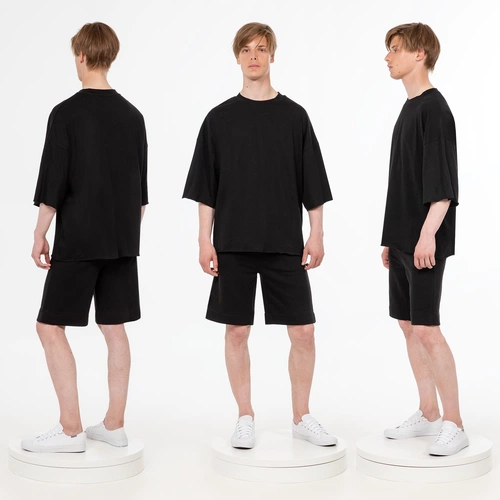 Футболка унисекс оверсайз T1, черная Футболка унисекс оверсайз T1, черная