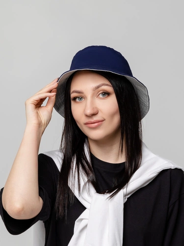 Панама Summer двусторонняя, синяя с серым Панама Summer двусторонняя, синяя с серым