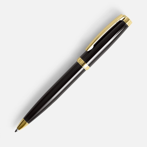 Ручка шариковая Letra Gold, глянцевая, черная Ручка шариковая Letra Gold, глянцевая, черная