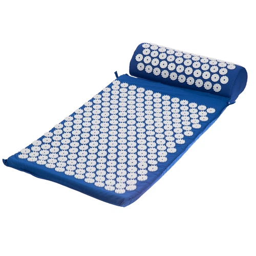 Массажный акупунктурный коврик с валиком Iglu, синий с белым Массажный акупунктурный коврик с валиком Iglu, синий с белым