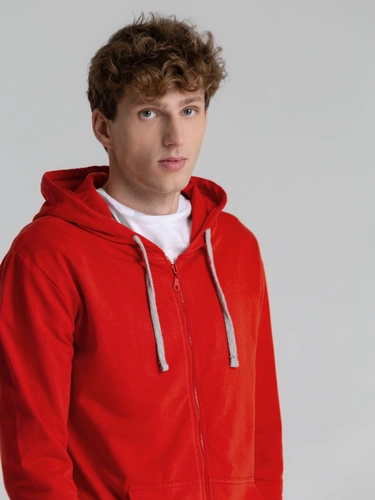 Толстовка на молнии с капюшоном Unit Siverga, красная Толстовка на молнии с капюшоном Unit Siverga, красная