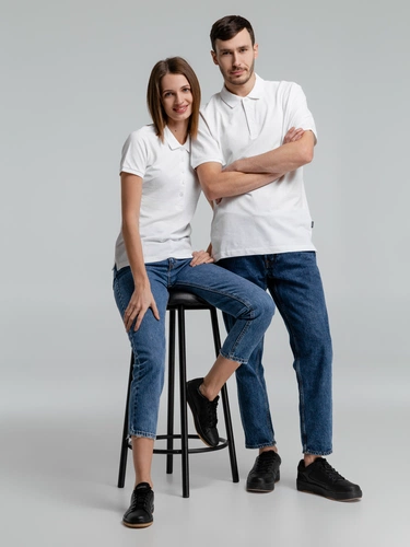 Рубашка поло мужская Neptune, белая Рубашка поло мужская Neptune, белая