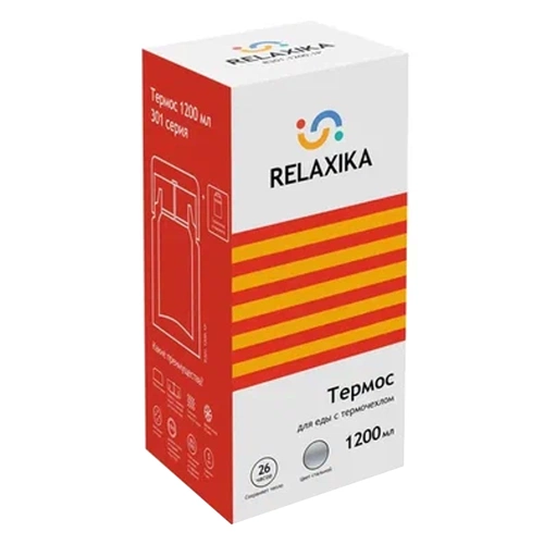 Термос для еды Relaxika 1200, в чехле, стальной Термос для еды Relaxika 1200, в чехле, стальной