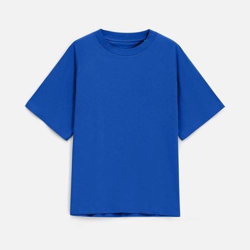 Футболка унисекс оверсайз T2, синяя Футболка унисекс оверсайз T2, синяя