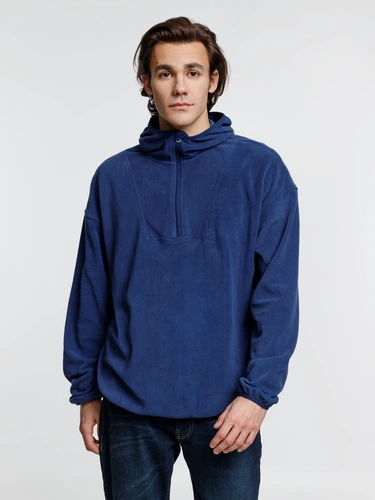 Анорак флисовый унисекс Fliska, темно-синий Анорак флисовый унисекс Fliska, темно-синий