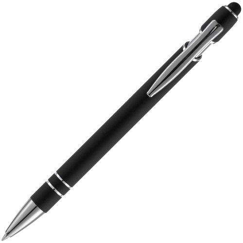 Ручка шариковая Pointer Soft Touch со стилусом, черная Ручка шариковая Pointer Soft Touch со стилусом, черная