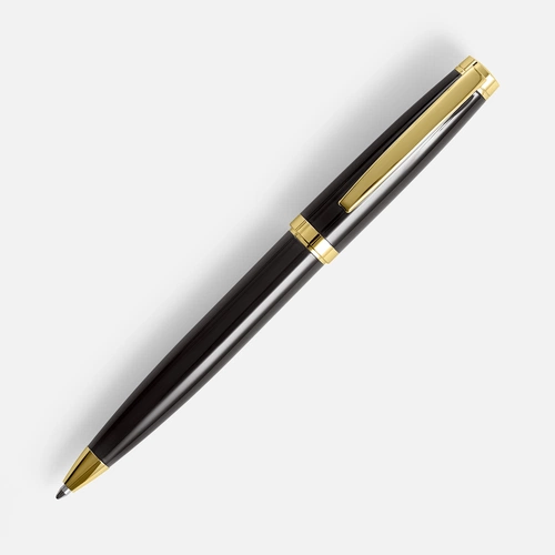 Ручка шариковая Letra Gold, глянцевая, черная Ручка шариковая Letra Gold, глянцевая, черная