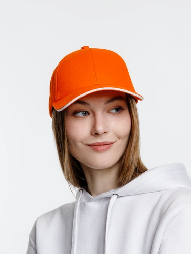 Бейсболка Spiker, оранжевая с белым Бейсболка Spiker, оранжевая с белым