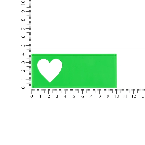 Лейбл из ПВХ с вырубкой «Сердце», зеленый неон Лейбл из ПВХ с вырубкой «Сердце», зеленый неон