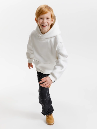 Худи детское оверсайз Junipero, молочное (белое) Худи детское оверсайз Junipero, молочное (белое)