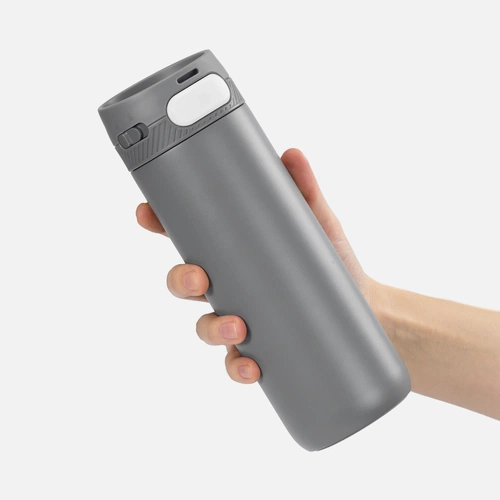 Термостакан X1 с цветной кнопкой, серый с белым Термостакан X1 с цветной кнопкой, серый с белым