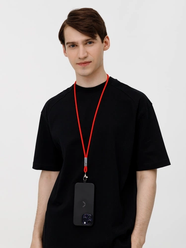 Шнурок для бейджа Tube Metal, красный Шнурок для бейджа Tube Metal, красный