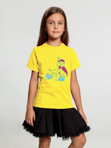 Футболка детская Roller Skates, желтая Футболка детская Roller Skates, желтая