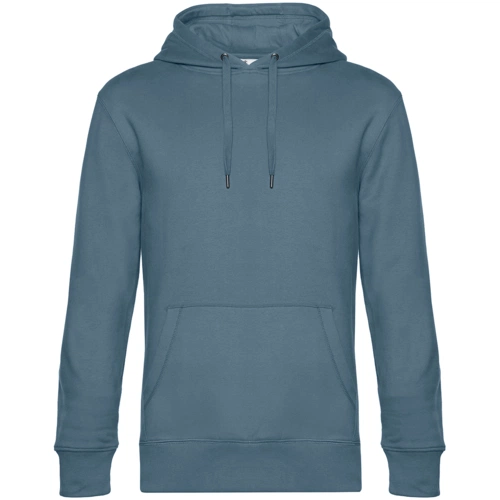 Толстовка с капюшоном унисекс King, серо-синяя Толстовка с капюшоном унисекс King, серо-синяя