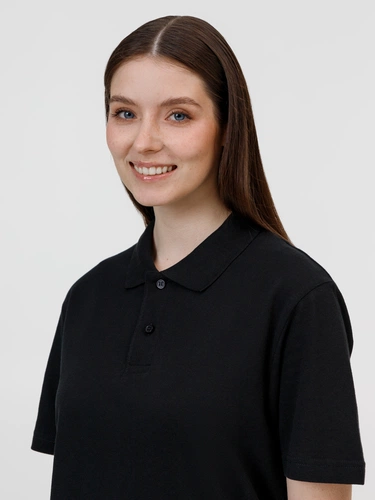 Рубашка поло унисекс Pulse, черная Рубашка поло унисекс Pulse, черная