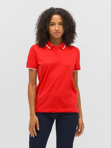 Рубашка поло унисекс Palermo, красная с белым Рубашка поло унисекс Palermo, красная с белым