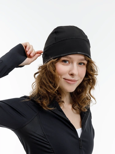 Спортивная шапка утепленная Jogge, черная Спортивная шапка утепленная Jogge, черная