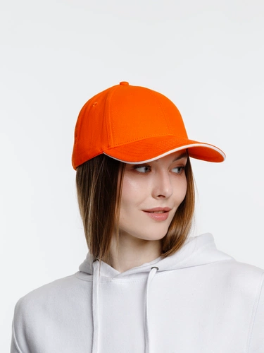 Бейсболка Spiker, оранжевая с белым Бейсболка Spiker, оранжевая с белым