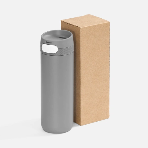 Термостакан X1 с цветной кнопкой, серый с белым Термостакан X1 с цветной кнопкой, серый с белым