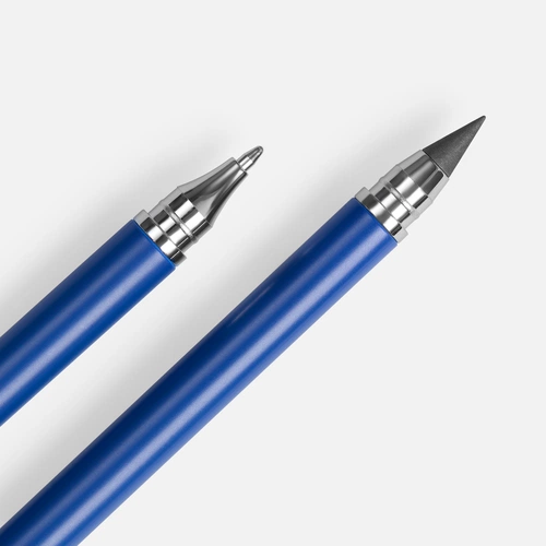 Ручка шариковая и вечный карандаш Diptych, синяя Ручка шариковая и вечный карандаш Diptych, синяя