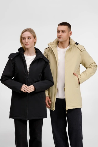 Куртка-парка унисекс Sfera, бежевая Куртка-парка унисекс Sfera, бежевая