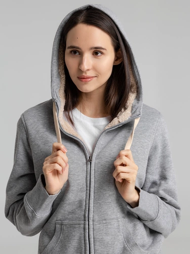 Толстовка унисекс на молнии Sherpa 280, серый меланж Толстовка унисекс на молнии Sherpa 280, серый меланж