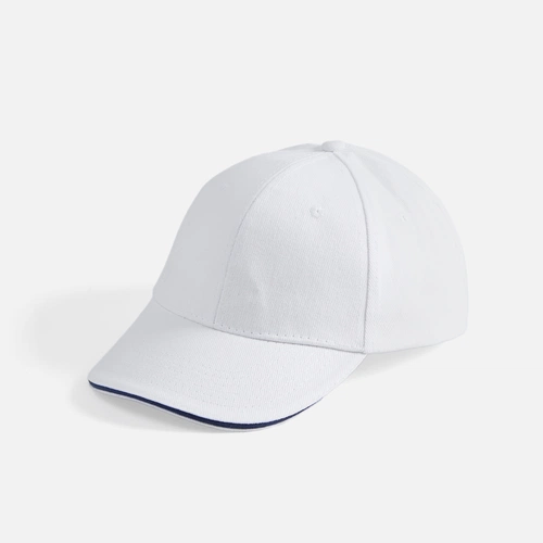 Бейсболка Buffalo, белая с темно-синим Бейсболка Buffalo, белая с темно-синим