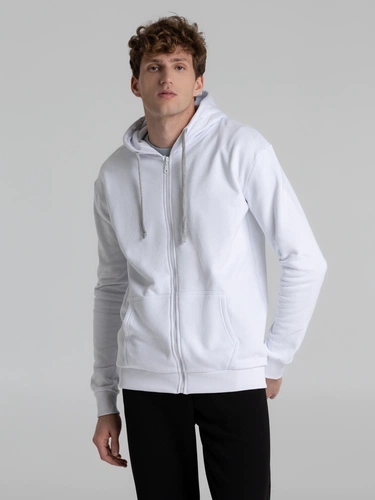 Толстовка на молнии с капюшоном Unit Siverga Heavy, белая Толстовка на молнии с капюшоном Unit Siverga Heavy, белая
