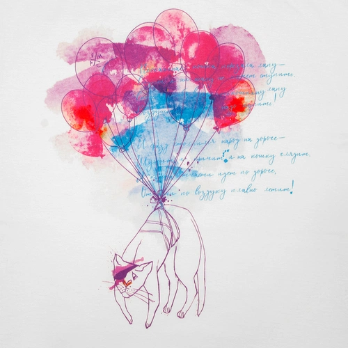 Футболка женская «Удивительная кошка», белая Футболка женская «Удивительная кошка», белая