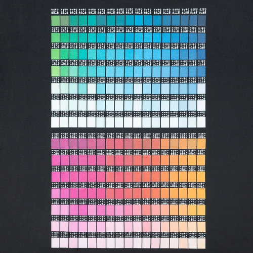 Футболка T-bolka 160 с DTG-печатью Kornit Color Сhart 1, темно-синяя Футболка T-bolka 160 с DTG-печатью Kornit Color Сhart 1, темно-синяя
