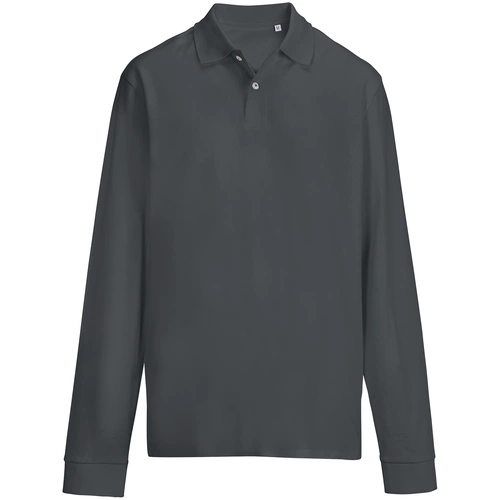 Рубашка поло унисекс с длинным рукавом Pacific LSL, темно-серая (графит) Рубашка поло унисекс с длинным рукавом Pacific LSL, темно-серая (графит)