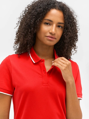 Рубашка поло унисекс Palermo, красная с белым Рубашка поло унисекс Palermo, красная с белым