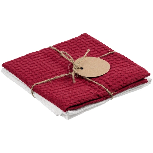 Набор кухонных полотенец Good Wipe, белый с красным Набор кухонных полотенец Good Wipe, белый с красным