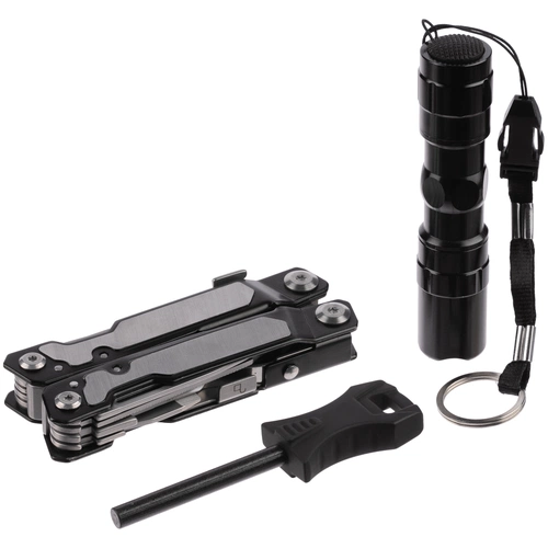 Набор Forster: мультиинструмент, фонарик, огниво, черный Набор Forster: мультиинструмент, фонарик, огниво, черный