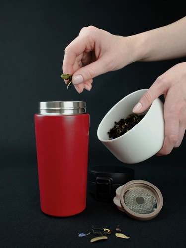 Термостакан с ситечком No Leak Infuser, красный Термостакан с ситечком No Leak Infuser, красный