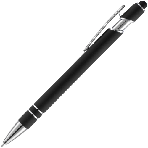 Ручка шариковая Pointer Soft Touch со стилусом, черная Ручка шариковая Pointer Soft Touch со стилусом, черная